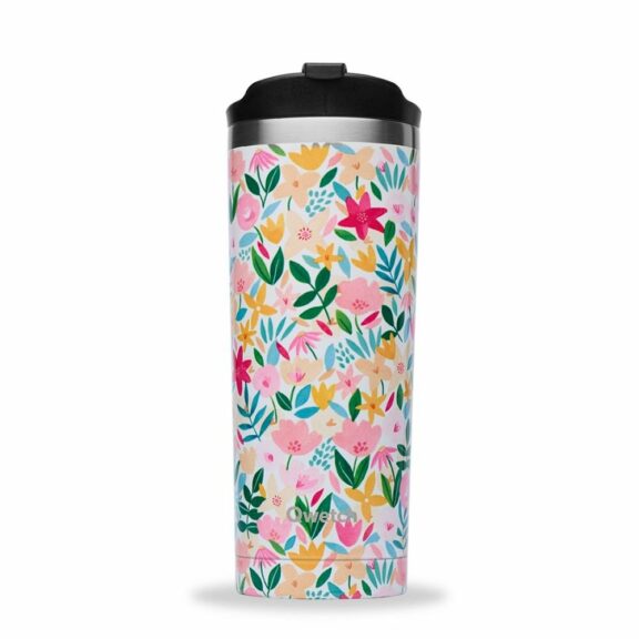 Travel mug isotherme Flora Rose 470ml - Qwetch