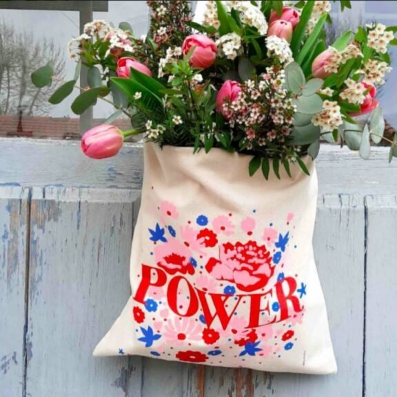 Totebag Flower Power - Pied de Poule