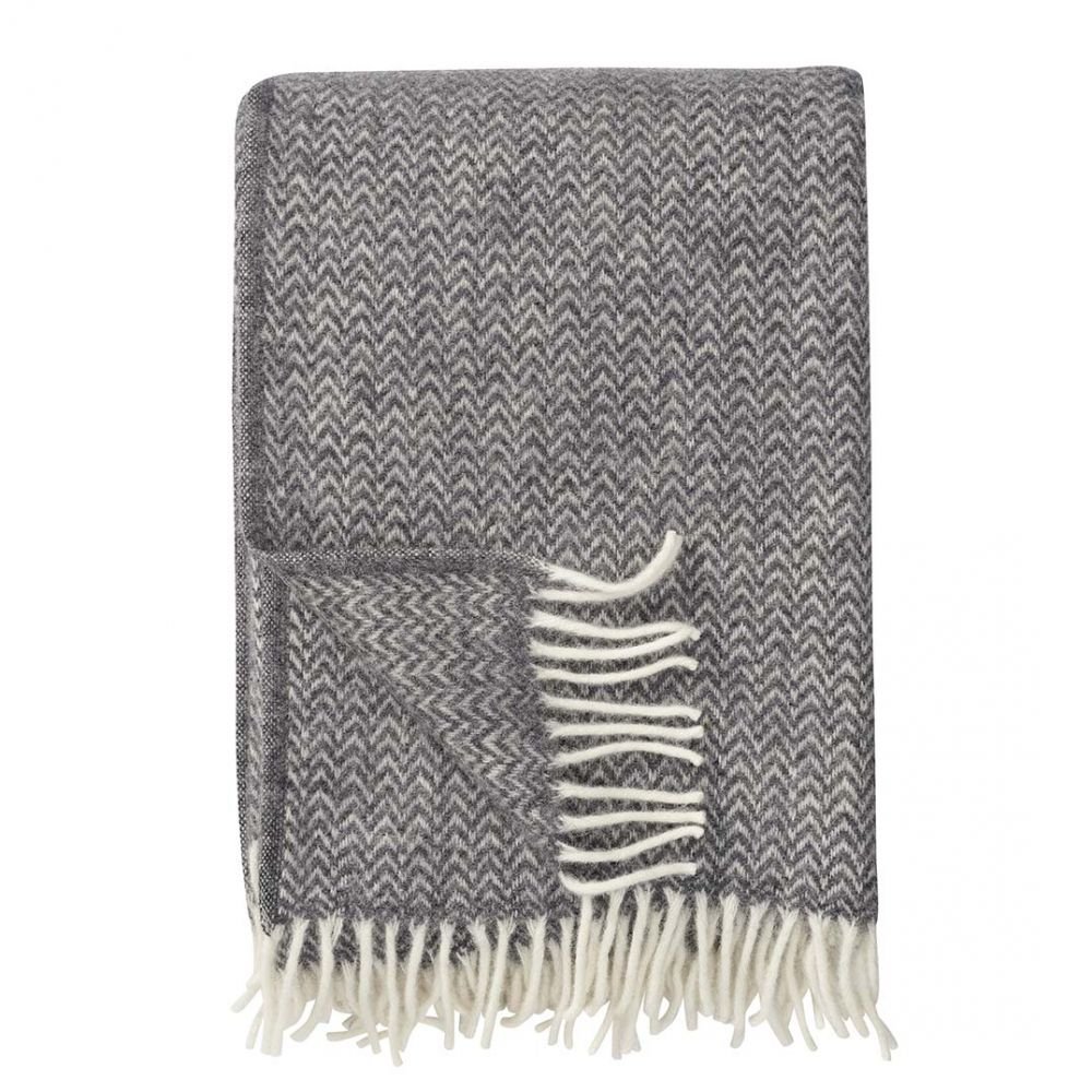 Plaid Chevron Gris 130x200 - Klippan