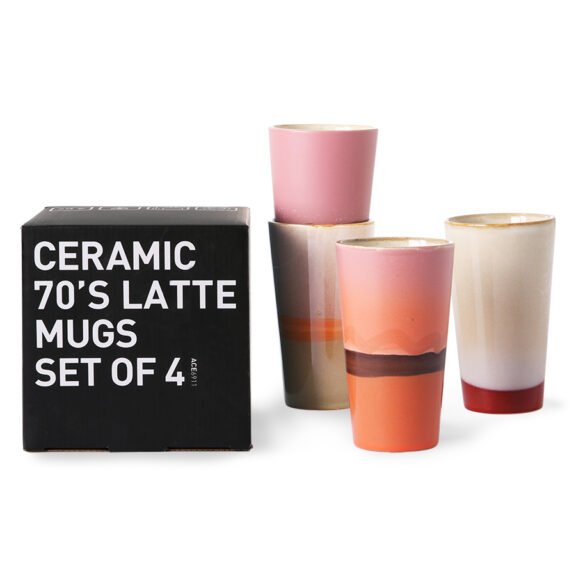 Set de 4 Mugs Latte (ACE6911 / H13cm) - HK Living – Image 2