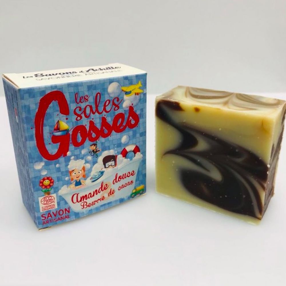 Savon Les Sales Gosses (amande douce & beurre de cacao) – Les Savons d’Achille