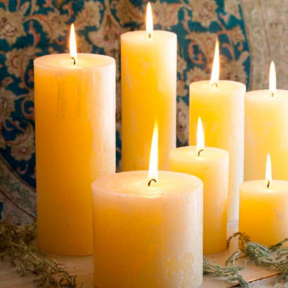 Bougie pilier rustique Ø7 H10 - Cerabella