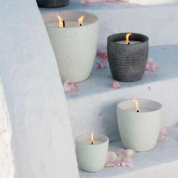 Bougie outdoor NoaNoa blanc S (citronnelle & gardenia) - Cerabella