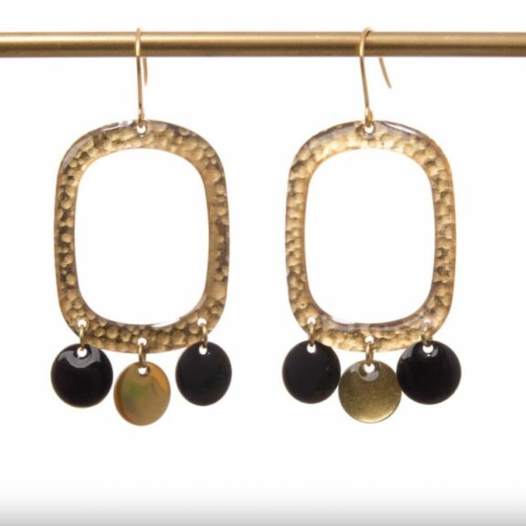 Boucles d'oreilles Josette Noires - Isatis