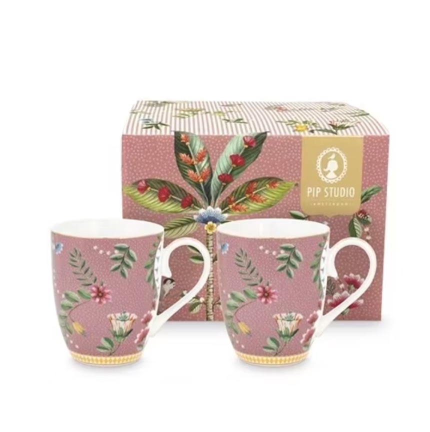 Coffret 2 grands mugs La Majorelle rose 350ml - Pip Studio – Image 2