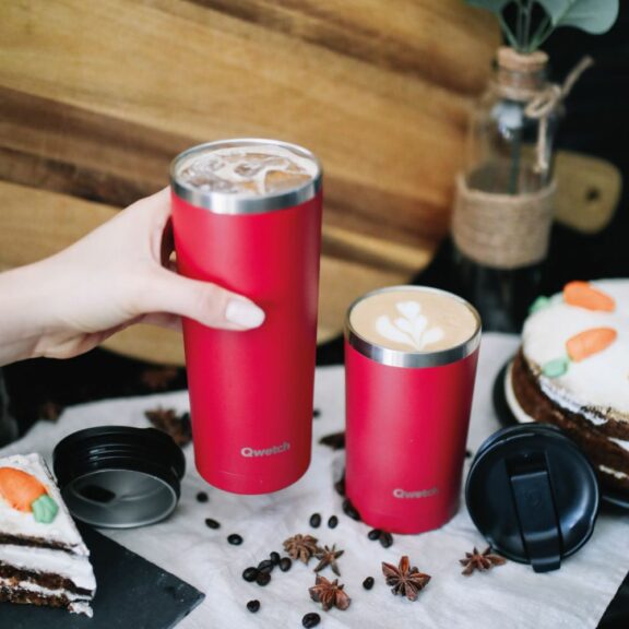 Travel mug isotherme Matt Framboise 300ml - Qwetch