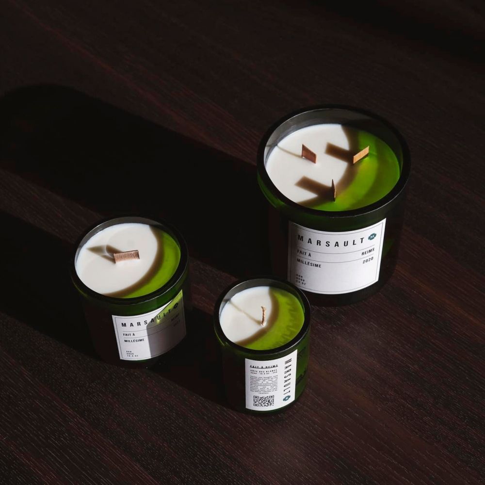 Bougie parfumée "Montagne de Reims" (Bouteille - 300g) - Marsault