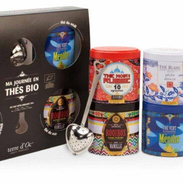 Coffret Ma journée en 4 thés bios + cuillère filtre - Terre d'Oc