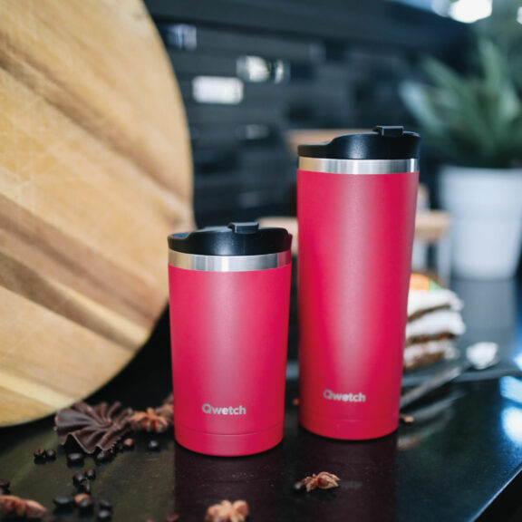 Travel mug isotherme Matt Framboise 300ml - Qwetch – Image 2