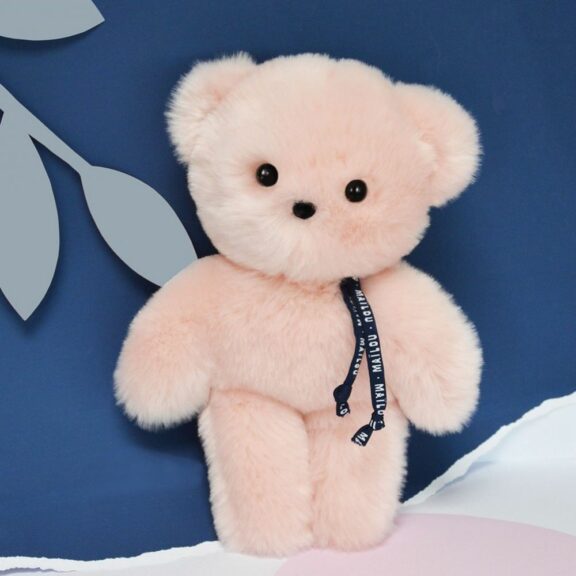 Doudou Ours en peluche / Le Petit Frenchie Rose 20cm - Maïlou Tradition