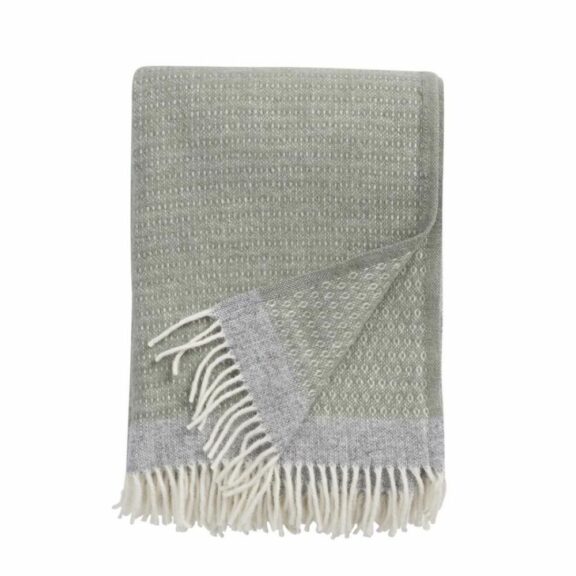 Plaid Harald vert pâle et gris 130x200 - Klippan