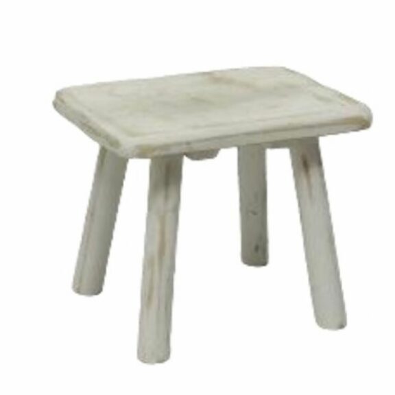 Petit tabouret vintage décoratif blanc - Bazardeluxe