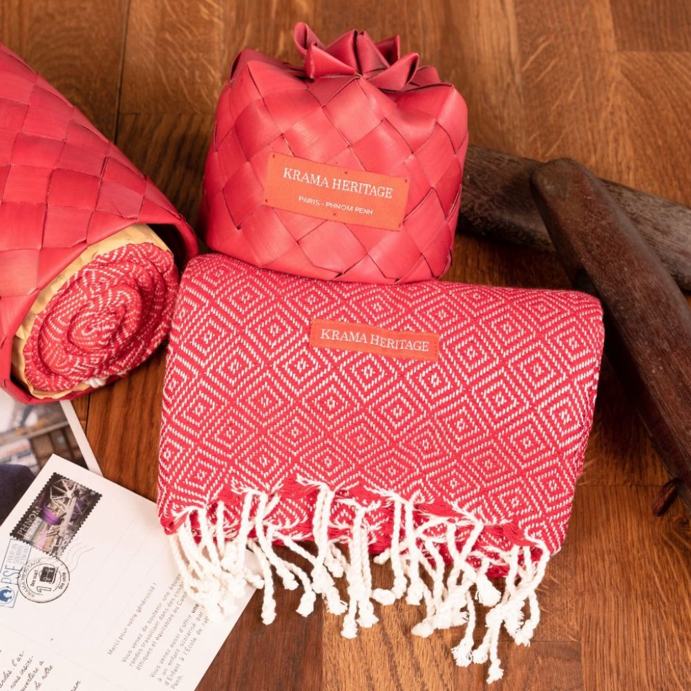 Krama Chaud rouge coquelicot - Krama Héritage