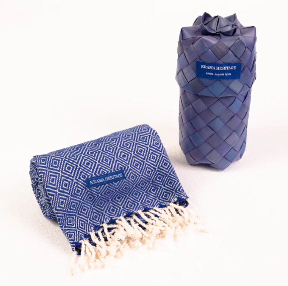 Krama Chaud bleu roi - Krama Héritage – Image 2