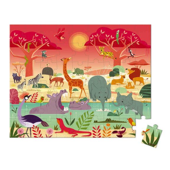 Puzzle La Réserve animalière / 54 pièces (5-7 ans) - Janod – Image 2