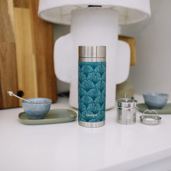 Théière isotherme Gingko bleu de prusse 400ml - Qwetch – Image 3