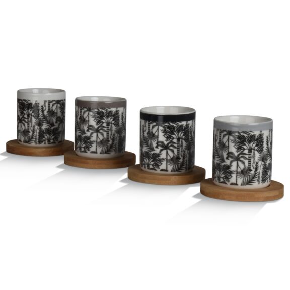 Coffret de 4 gobelets Palmeraie (avec sous-tasses) - Opjet – Image 3