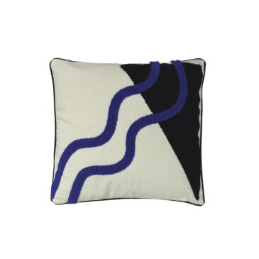 Coussin Traverse bleu & noir 40x40cm - Opjet
