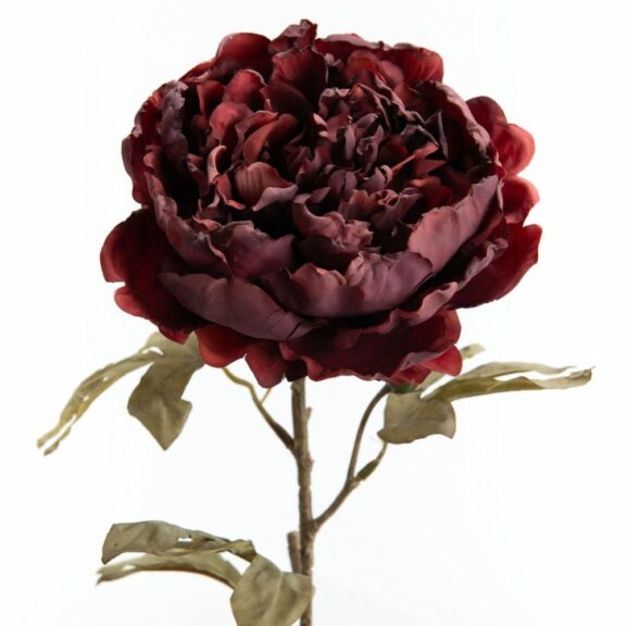 Pivoine vintage bordeaux artificielle H62cm - Amadeus