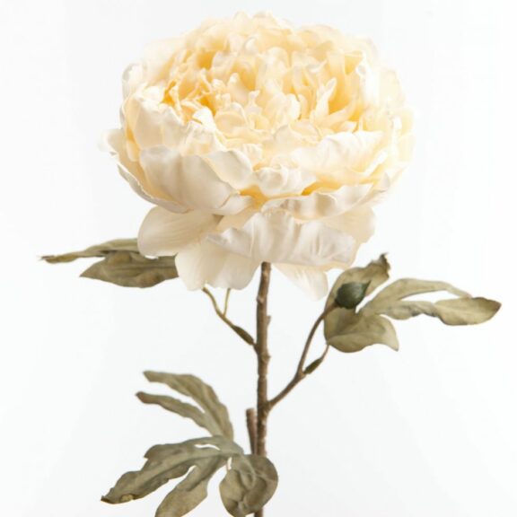 Pivoine vintage blanche artificielle H62cm - Amadeus