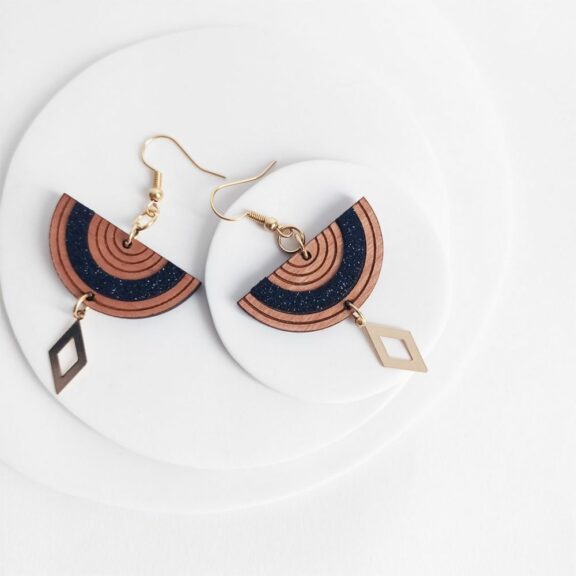 Boucles d'oreilles Collection H5 galaxie noir - Atelier Martho