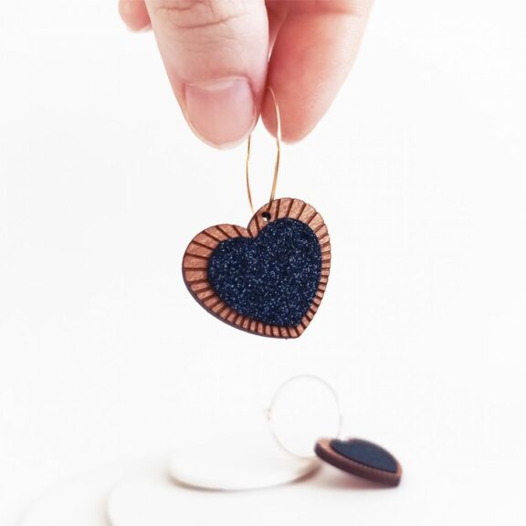 Boucles d'oreilles Collection Corazon Galaxie noir - Atelier Martho