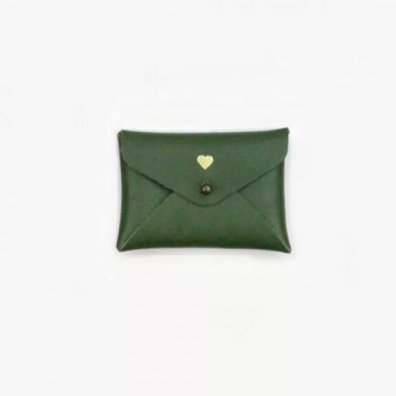Mini Pochette Coeur Vert Agave - Barnabé aime le café