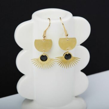 Boucles d'oreilles Lara Noires - Isatis