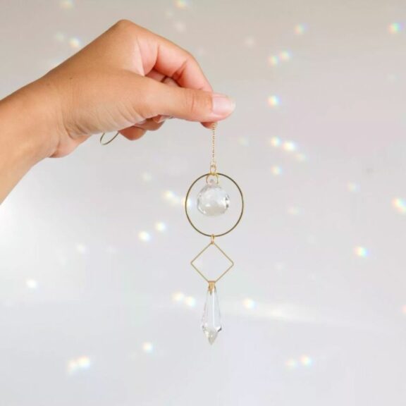 Suncatcher "BLISS", Attrape-soleil en cristal et laiton - Rayonne