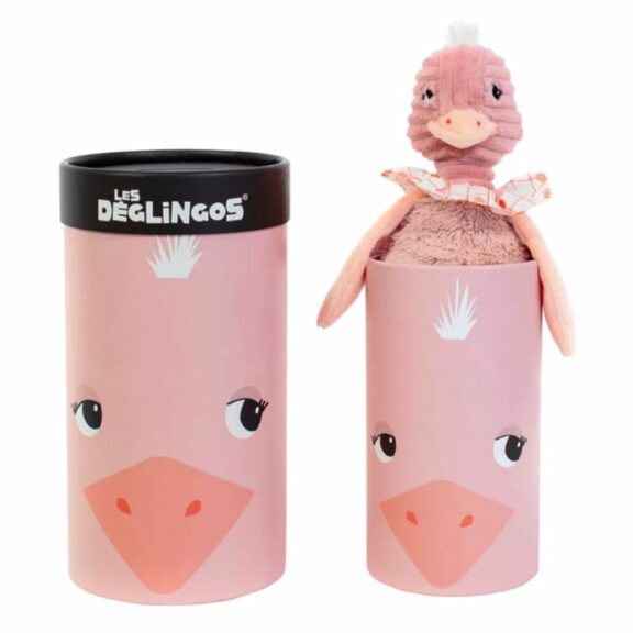 Peluche grand simply Pomelos l'autruche en boite - Les Déglingos