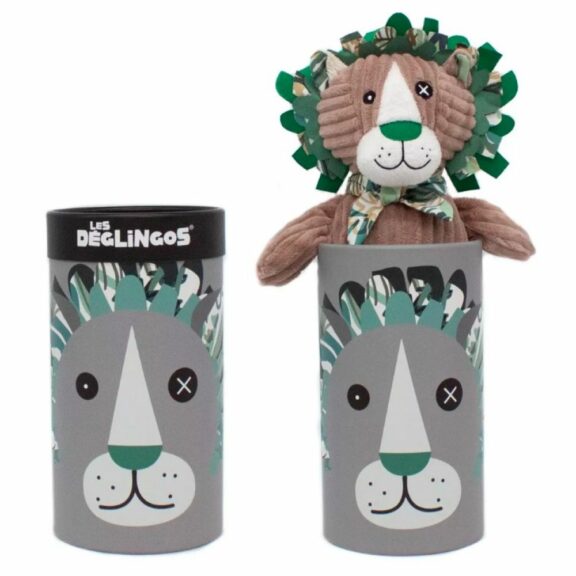 Peluche grand simply Jélékros le lion en boite - Les Déglingos