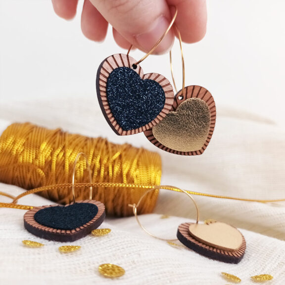 Boucles d'oreilles Collection Corazon Galaxie noir - Atelier Martho – Image 3