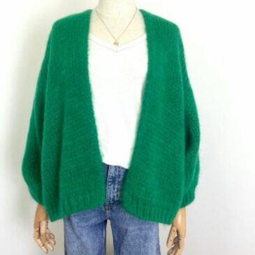 Gilet oversize en mohair Vert