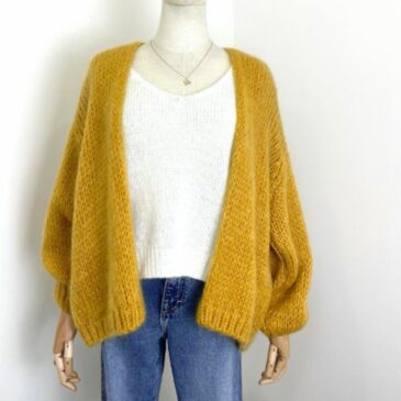 Gilet oversize en mohair Moutarde