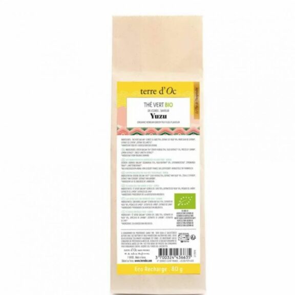Thé vert bio Yuzu de Corée (Recharge 80g) - Terre d'Oc