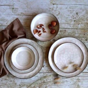 Assiette à dessert boral Ø20,5cm en grès beige clair - OGO Living