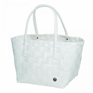Panier Paris Pearl White en plastique recyclé tressé - Handed By