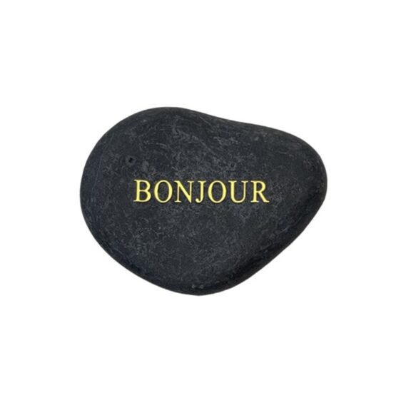 Galet noir Bonjour - Bazardeluxe