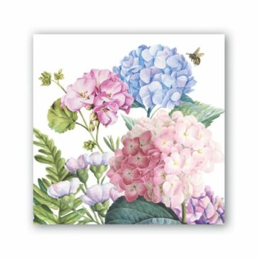 Pochette de 20 serviettes cocktail Hydrangea - Royal Garden