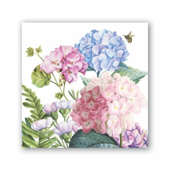 Pochette de 20 serviettes cocktail Hydrangea - Royal Garden