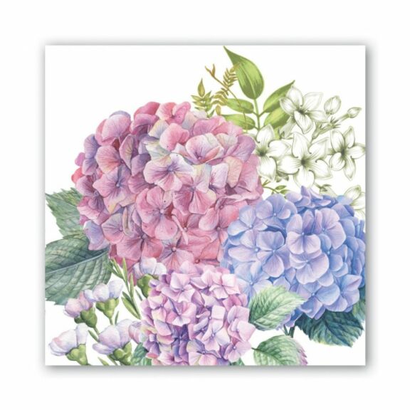 Pochette de 20 serviettes carrées Hydrangea - Royal Garden