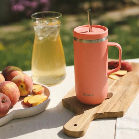 Cold Cup isotherme avec anse Pêche 600ml - Qwetch
