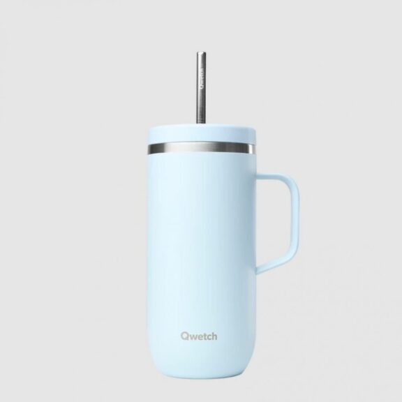 Cold Cup isotherme avec anse Pastel Bleu 600ml - Qwetch