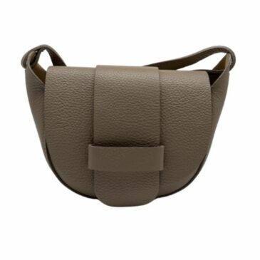 Sac Margot Beige à bandoulière en cuir grainé - Louisa Lee