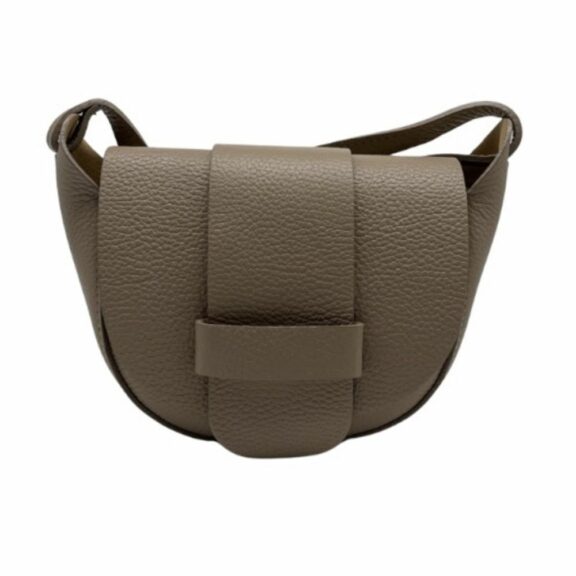 Sac Margot Beige à bandoulière en cuir grainé - Louisa Lee
