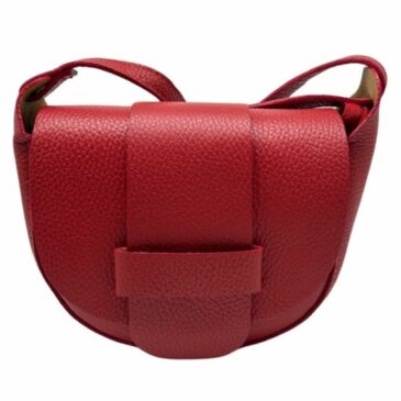Sac Margot Rouge à bandoulière en cuir grainé - Louisa Lee