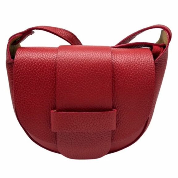 Sac Margot Rouge à bandoulière en cuir grainé - Louisa Lee
