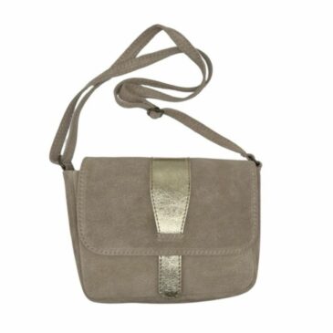 Sac Romane Beige à bandoulière en cuir suède - Louisa Lee
