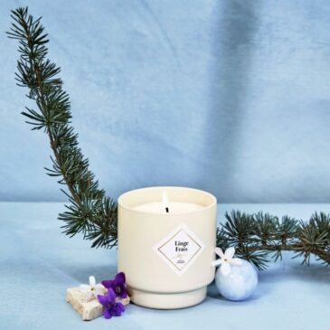 Bougie Bijou Linge Frais 180g et son bracelet doré & pastilles noires - My Jolie Candle