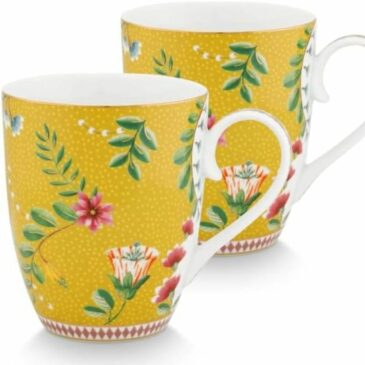 Coffret 2 grands mugs La Majorelle jaune 350ml - Pip Studio